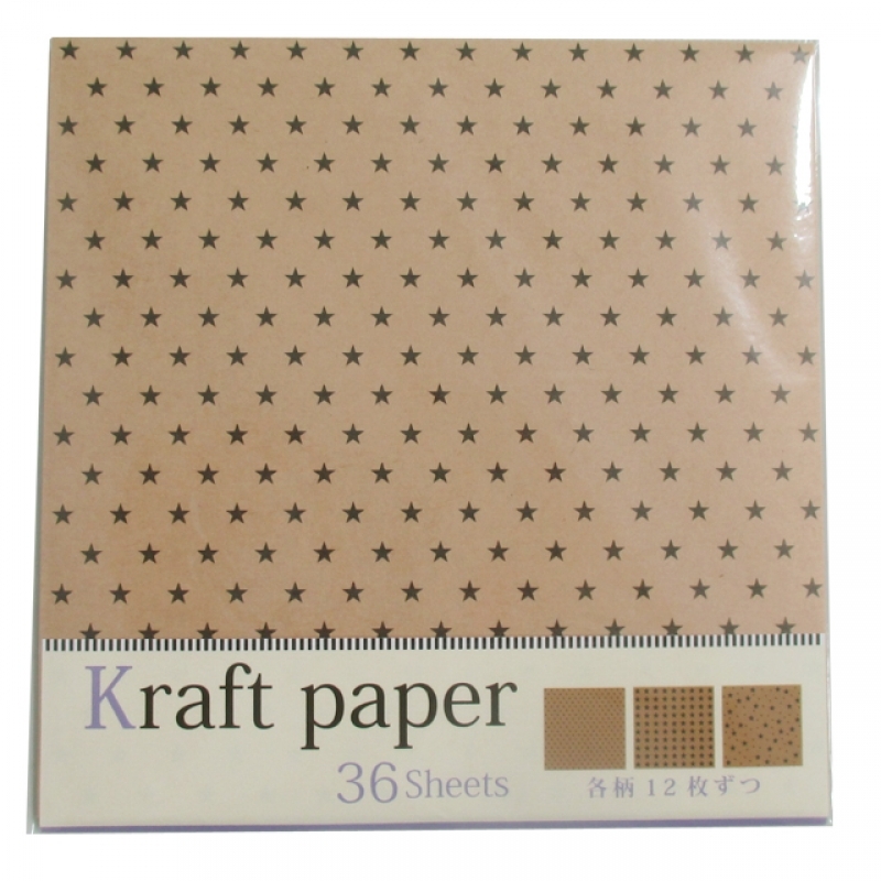 星柄クラフトペーパー36枚入