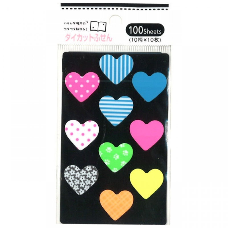 ハートダイカットふせん　100枚