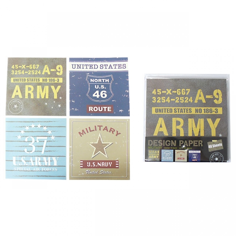 デザインペーパー ミリタリー柄 48枚