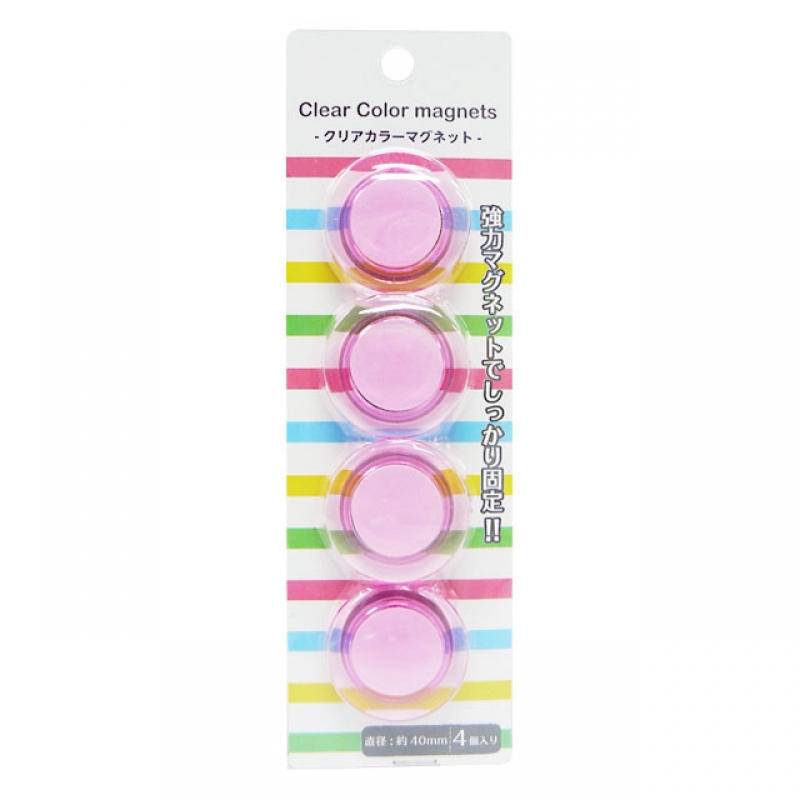 クリアマグネット40mm 4P レッド