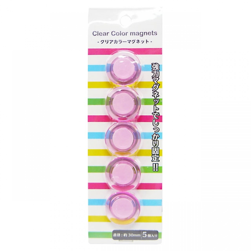クリアマグネット30mm 5P レッド