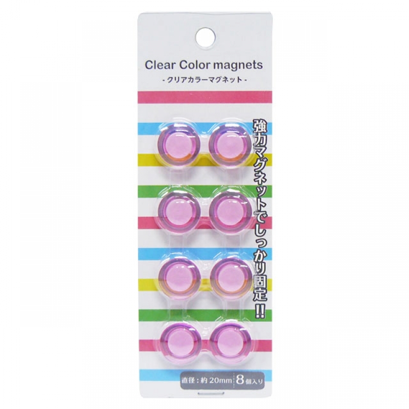 クリアマグネット20mm 8P レッド