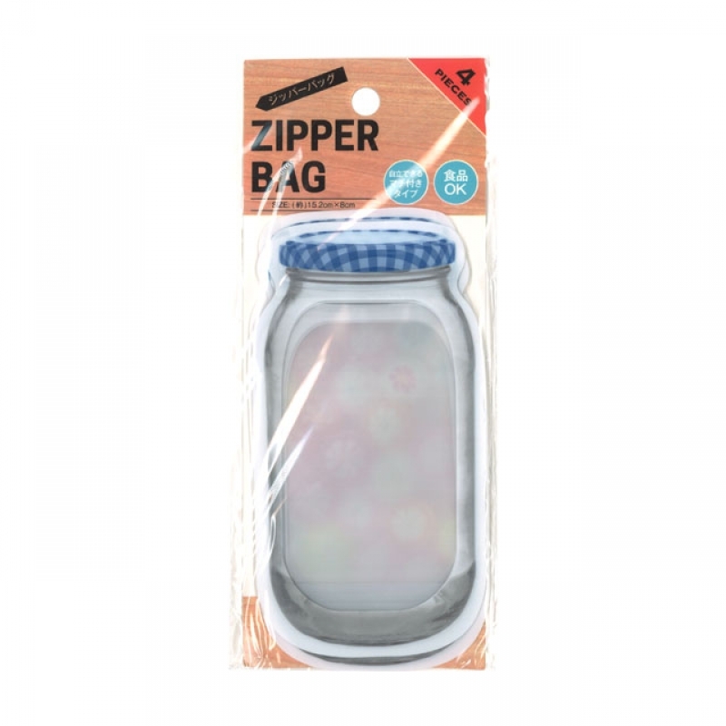 ジッパーバッグ 4枚入（ジャム瓶型）